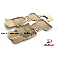 Текстильные 3D коврики Euromat3D Business в салон для Infiniti EX (2008-2014) № EMC3D-002808T Бежевые
