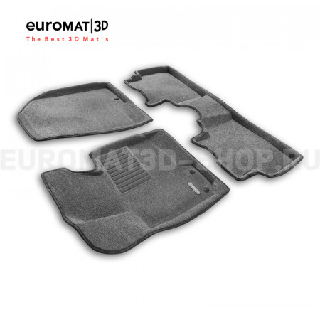 Текстильные 3D коврики Euromat3D Business в салон для Hyundai ix35 (2009-2014) № EMC3D-002707G Серые