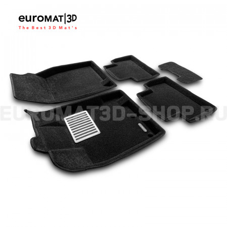 Текстильные 3D коврики Euromat3D Lux в салон для Nissan Qashqai (2014-2016) (Англ. сборка) № EM3D-003700