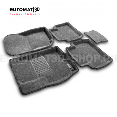 Текстильные 3D коврики Euromat3D Business в салон для Citroen C-Crosser № EMC3D-003609G Серые