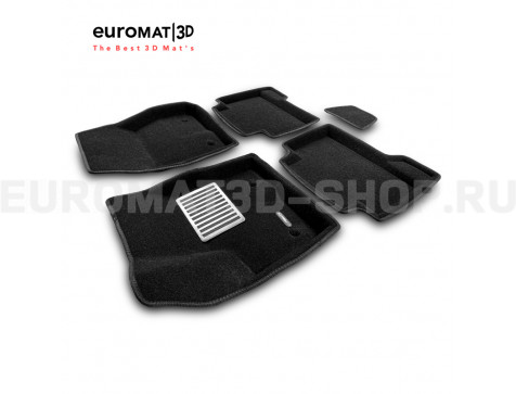 Текстильные 3D коврики Euromat3D Lux в салон для Ford Kuga (2008-2012) № EM3D-002208