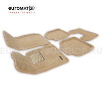 Текстильные 3D коврики Euromat3D Lux в салон для Bmw 3 GT (F34) № EM3D-001216T Бежевые