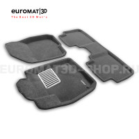 Текстильные 3D коврики Euromat3D Lux в салон для Honda CR-V (2017-) № EM3D-002614G Серые