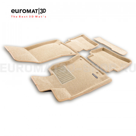 Текстильные 3D коврики Euromat3D Business в салон для Mercedes E-Class (W214) (2023-) № EMC3D-003525T Бежевые